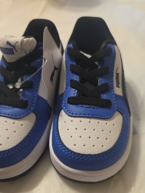 Puma Kids Royal Blue and White Lace-Up Sneakers